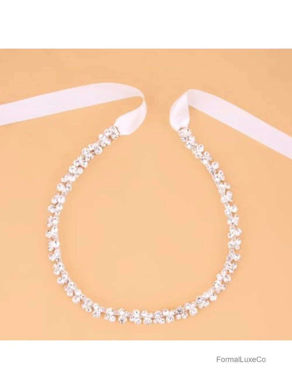 Rhinestone Bridal Belt Handmade Pearl Sash for Wedding Formal Dress Accessory